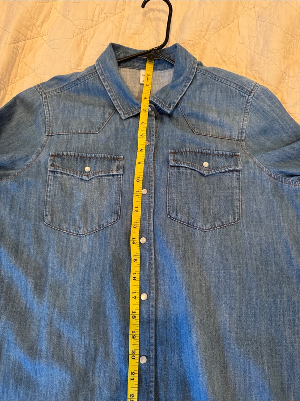 Old Navy Denim Button-Down Midi Shirt Dress in Blue - Picture 7 of 9